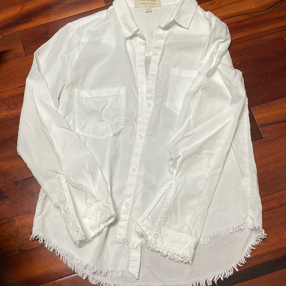 cloth & stone White Button-Down Shirt